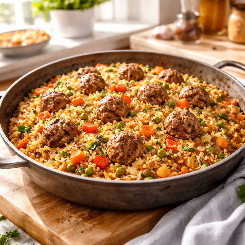 Riz à la viande hachée (Kefta)