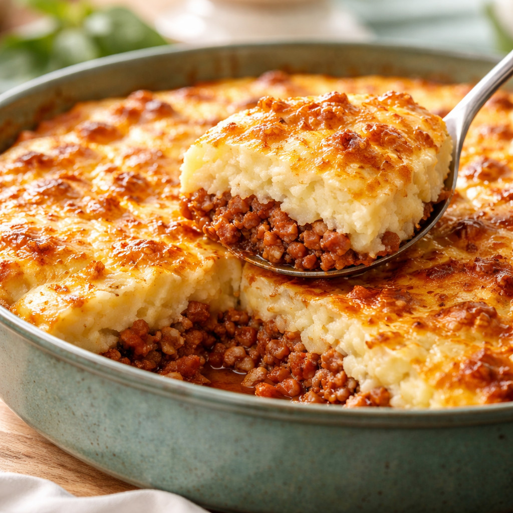 Plat de pommes de terre avec viande