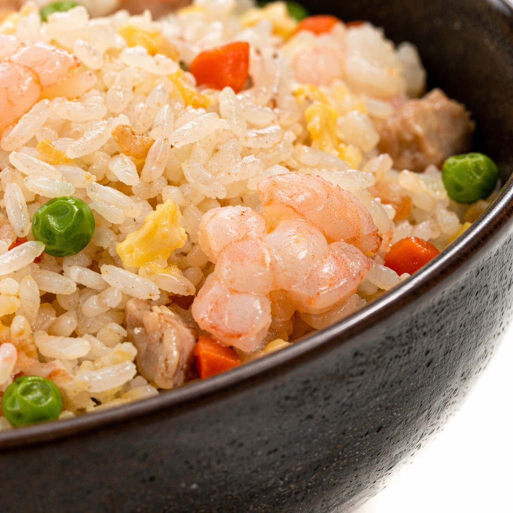 Riz aux légumes et crevettes