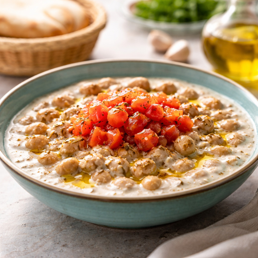 فول باللبن وطحنية