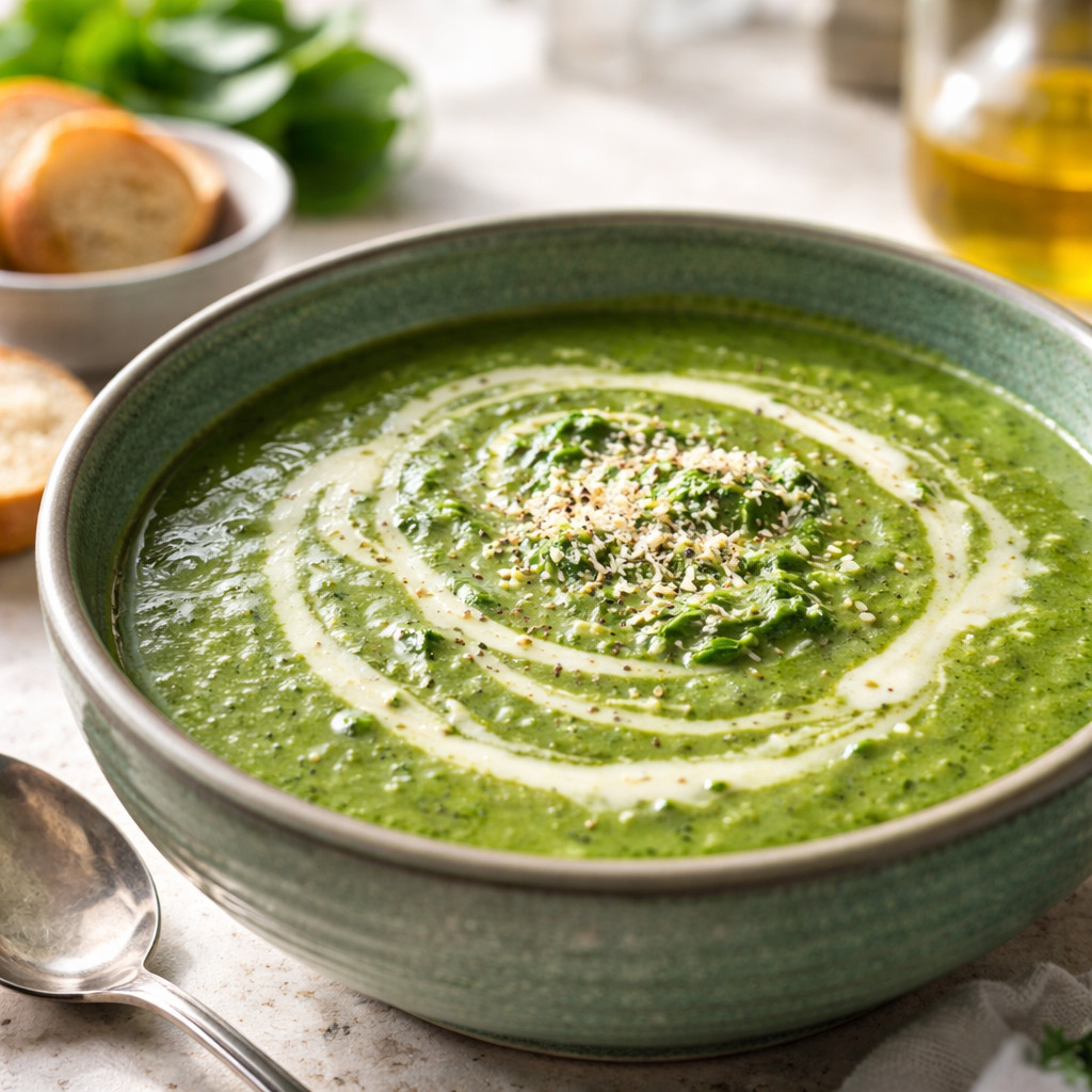 Soupe crémeuse aux épinards