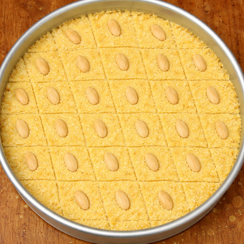 Basbousa with Almonds