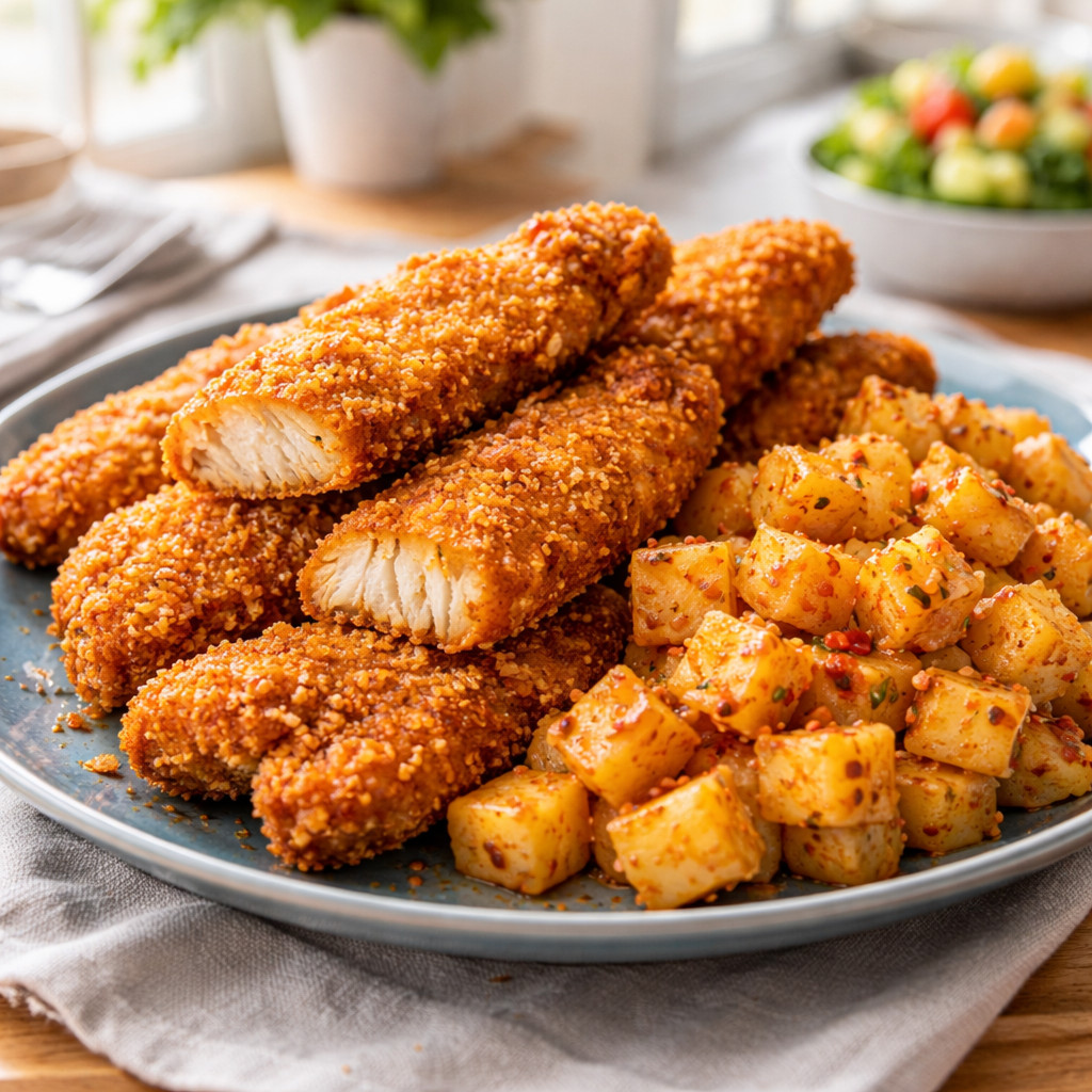 Broasted Fish with Sautéed Potatoes