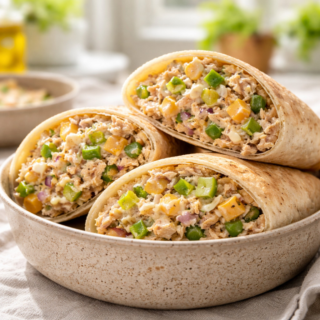 Tuna Sandwich with Cheese and Green Pepper