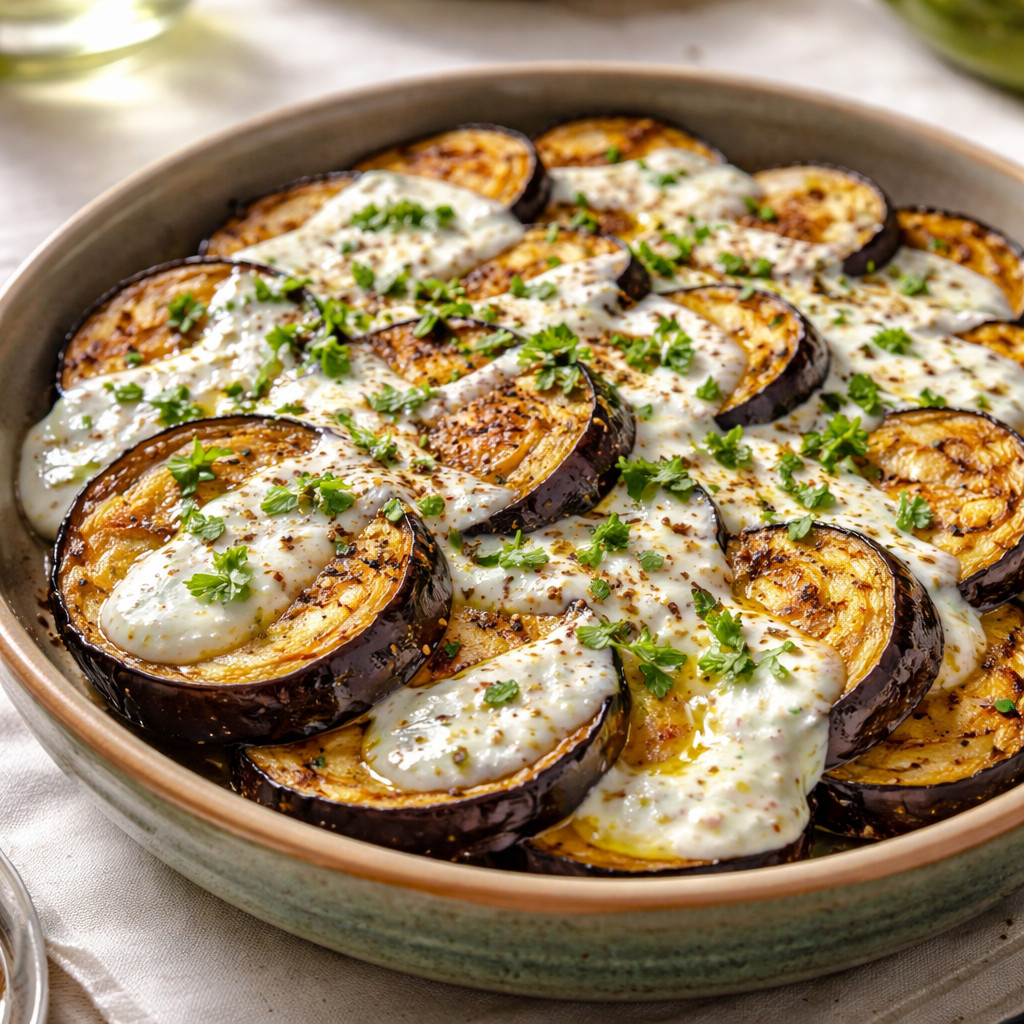 Eggplant Slices with Yogurt