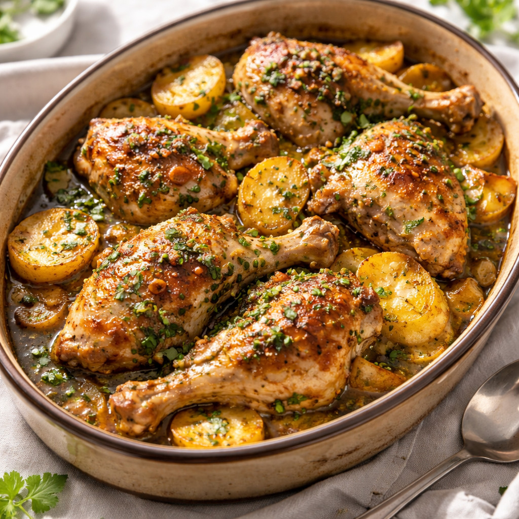 Plat de poulet aux pommes de terre