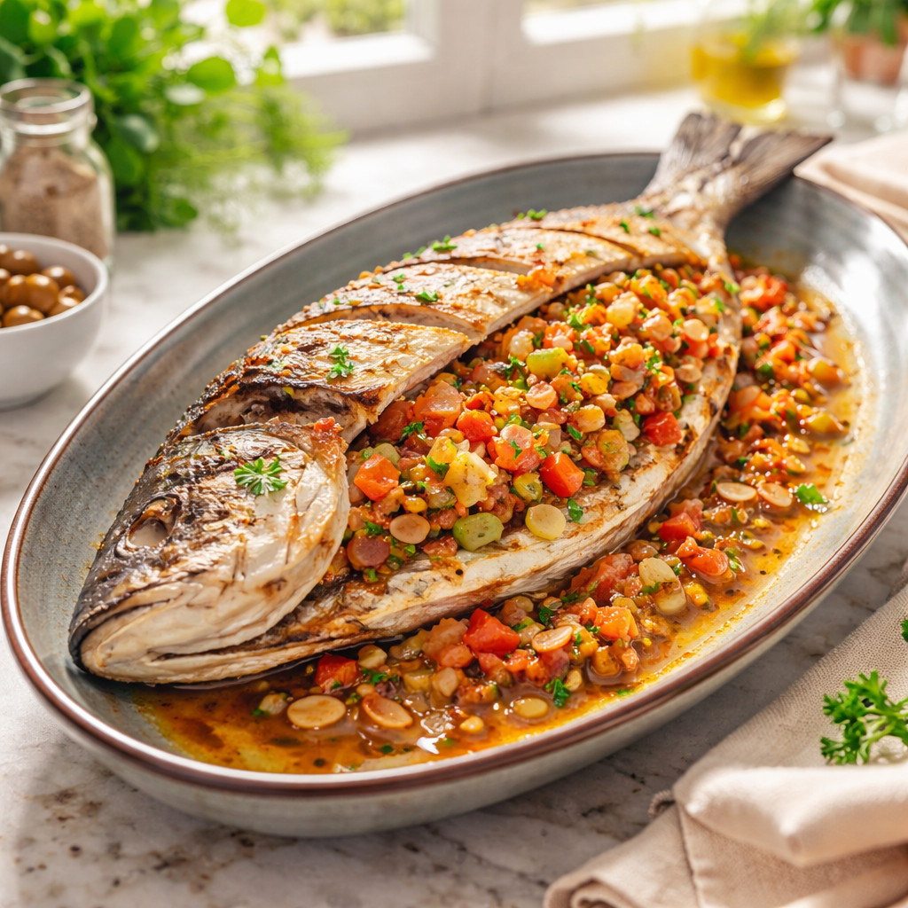 Stuffed Fish with Vegetables