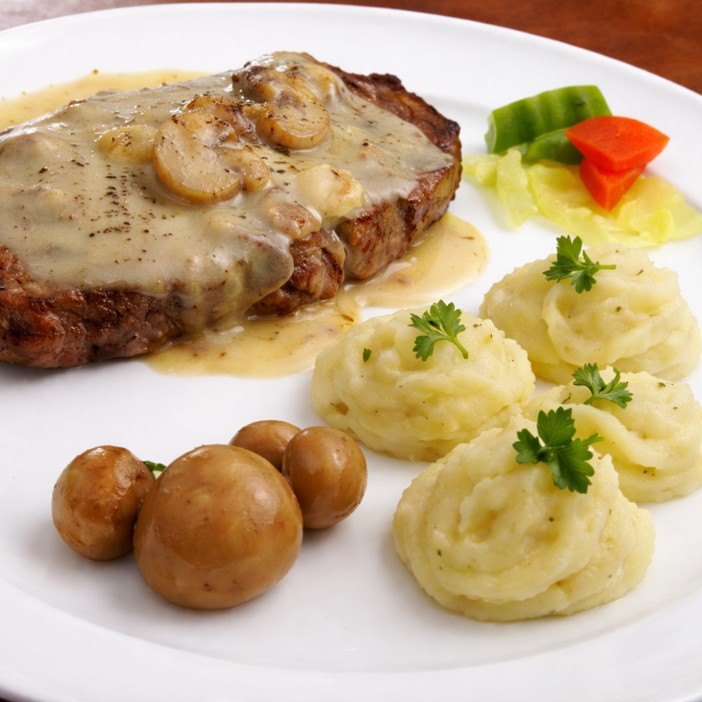 Steak with Mushroom Sauce