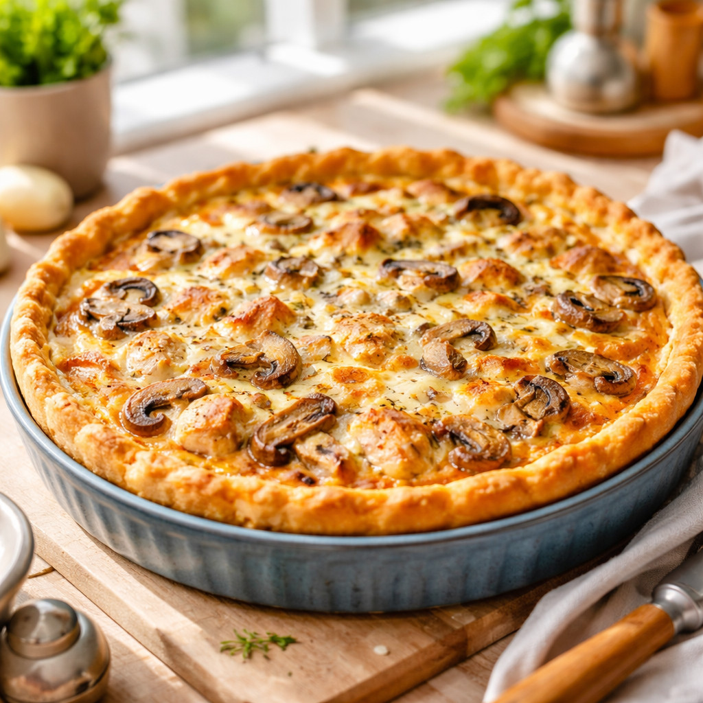 Quiche with Mushrooms and Chicken