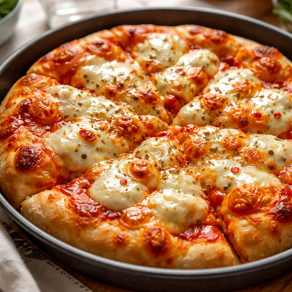 Pizza with Mozzarella and Philadelphia Cheese