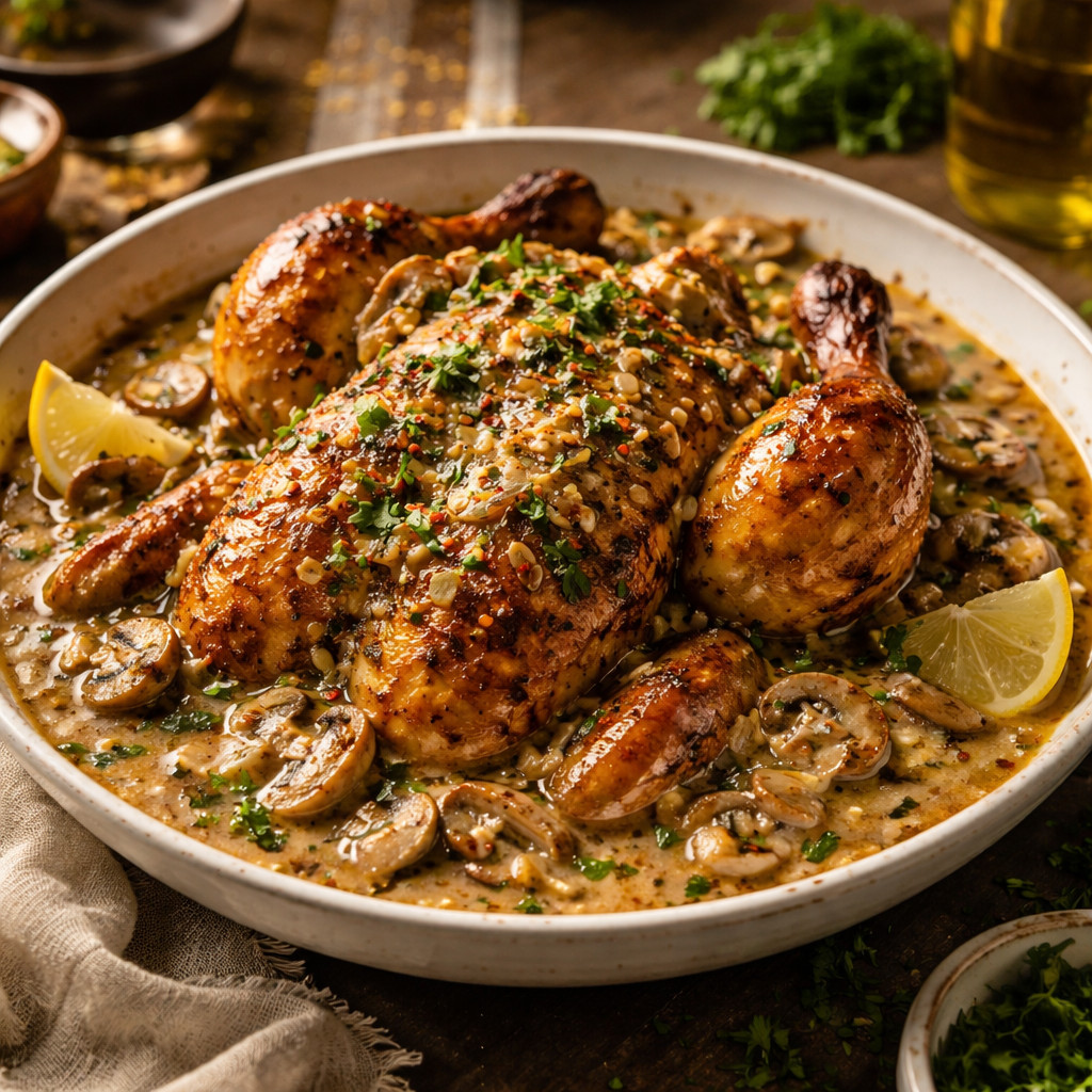 Grilled Chicken with Mushroom Sauce