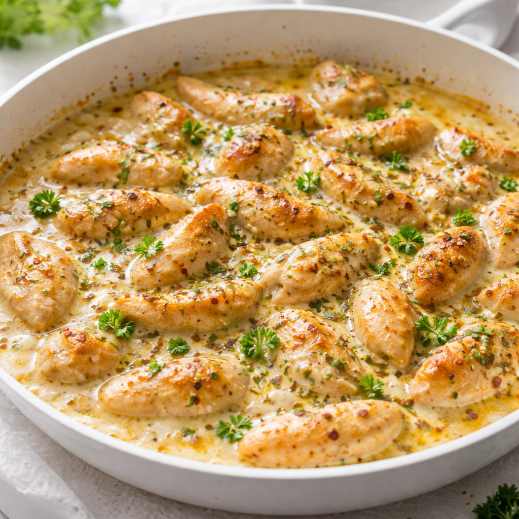 دجاج بالكريمة