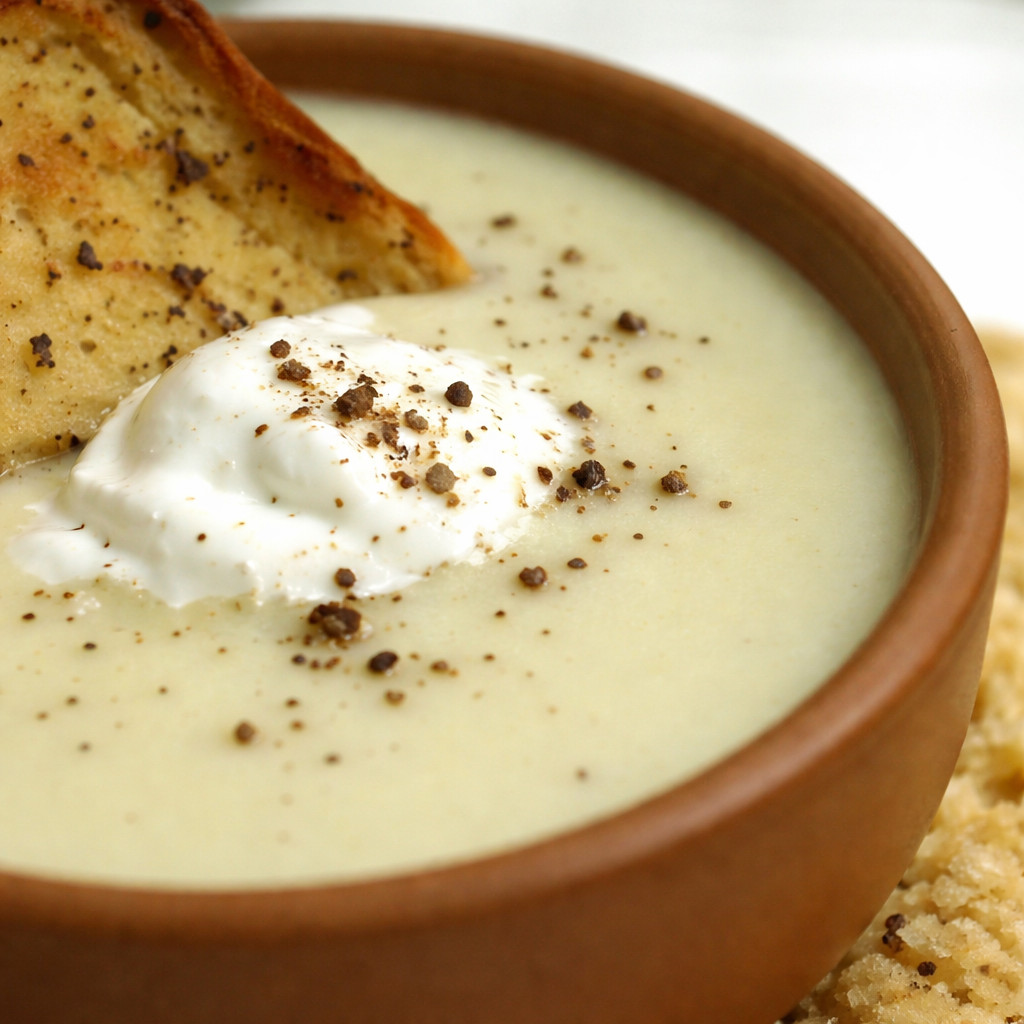 Creamy Artichoke Soup with Labneh