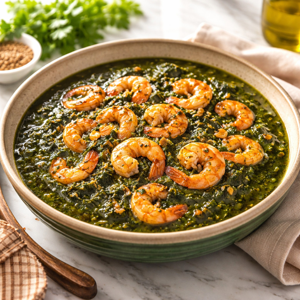 Molokhia with Shrimp
