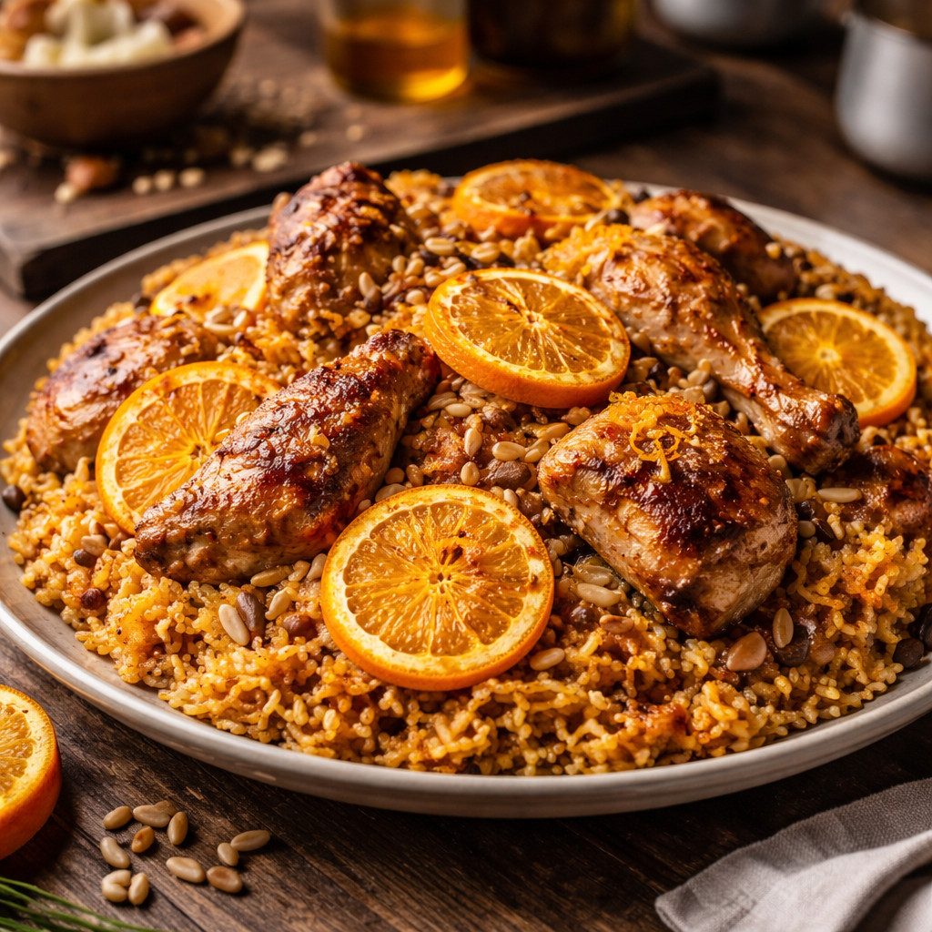 Riz au poulet et à l'orange