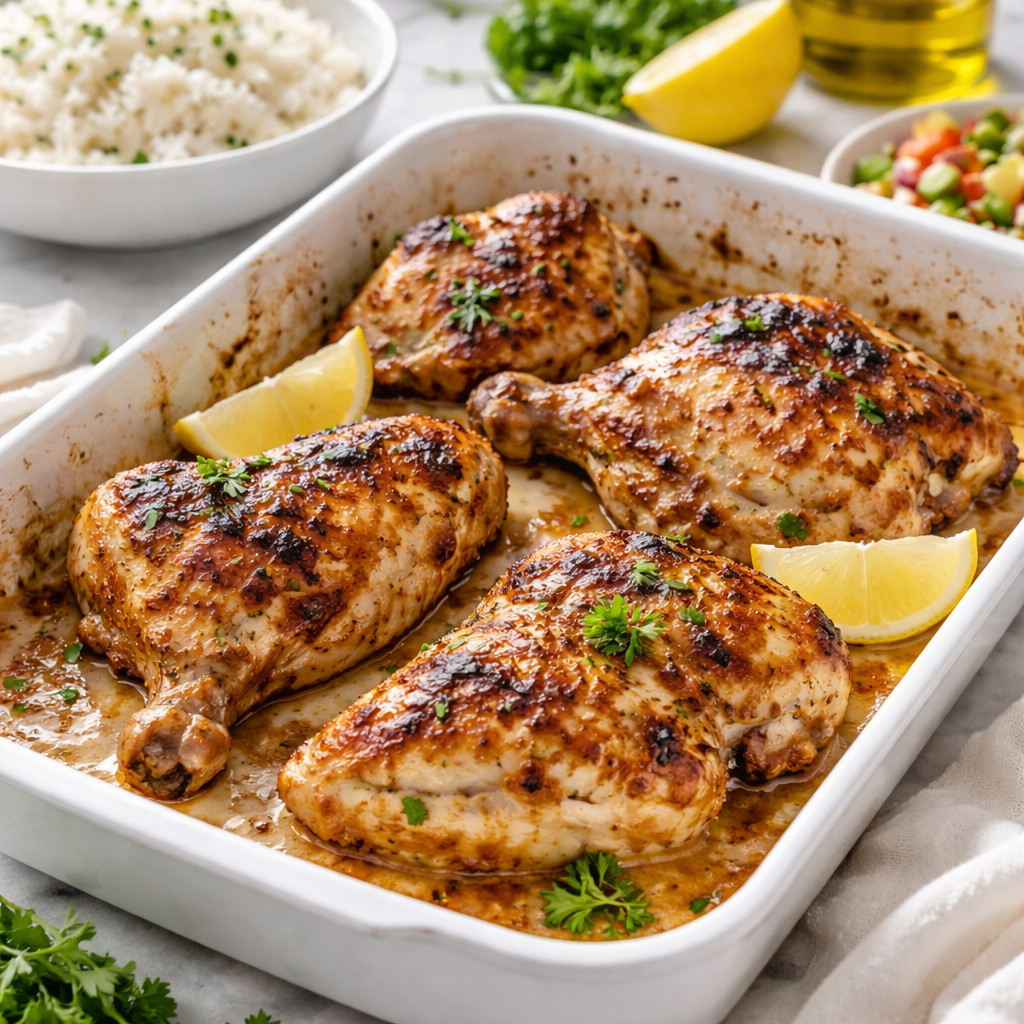 فراخ بالزبادي في الفرن
