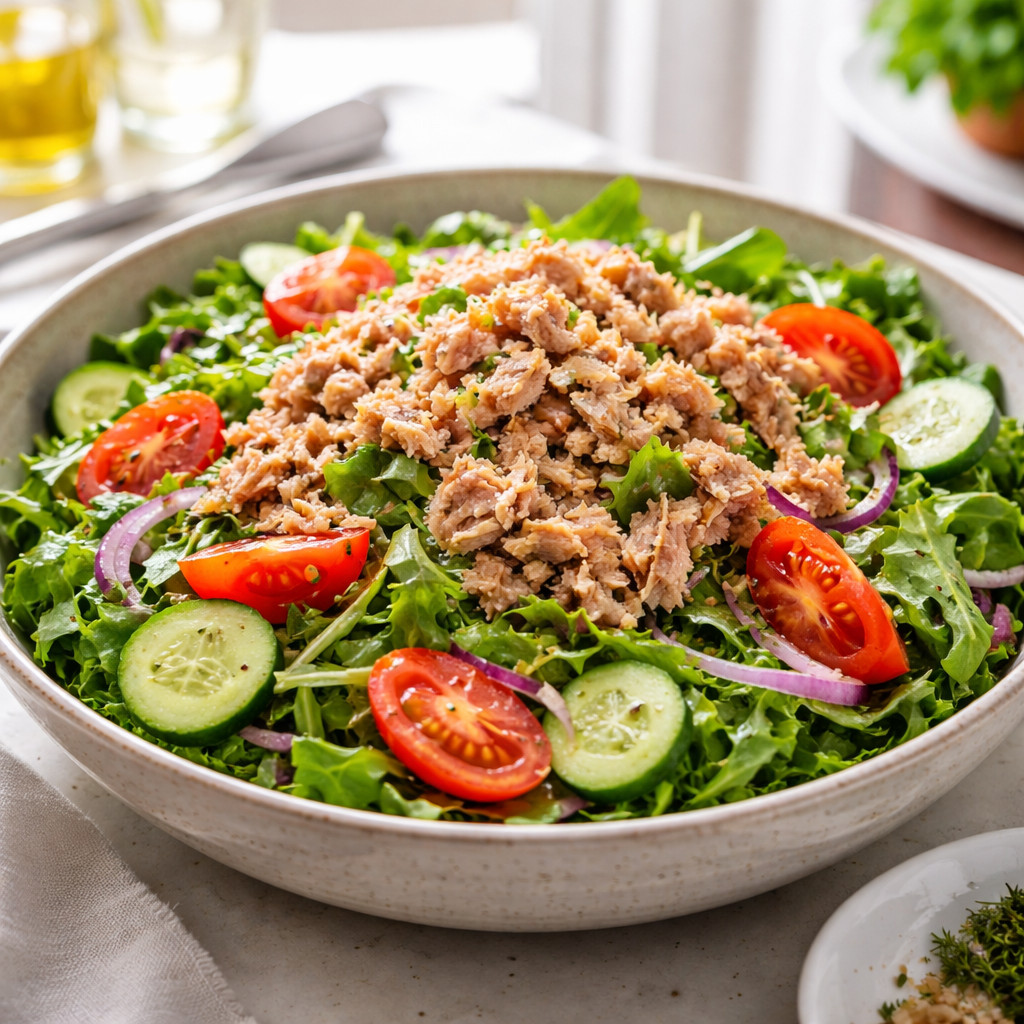 Tuna Salad with Arugula and Vegetables