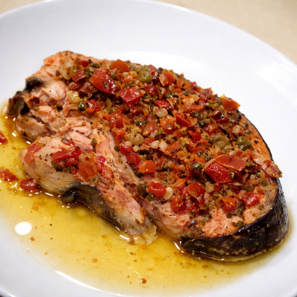 Salmon Steak with Marinade